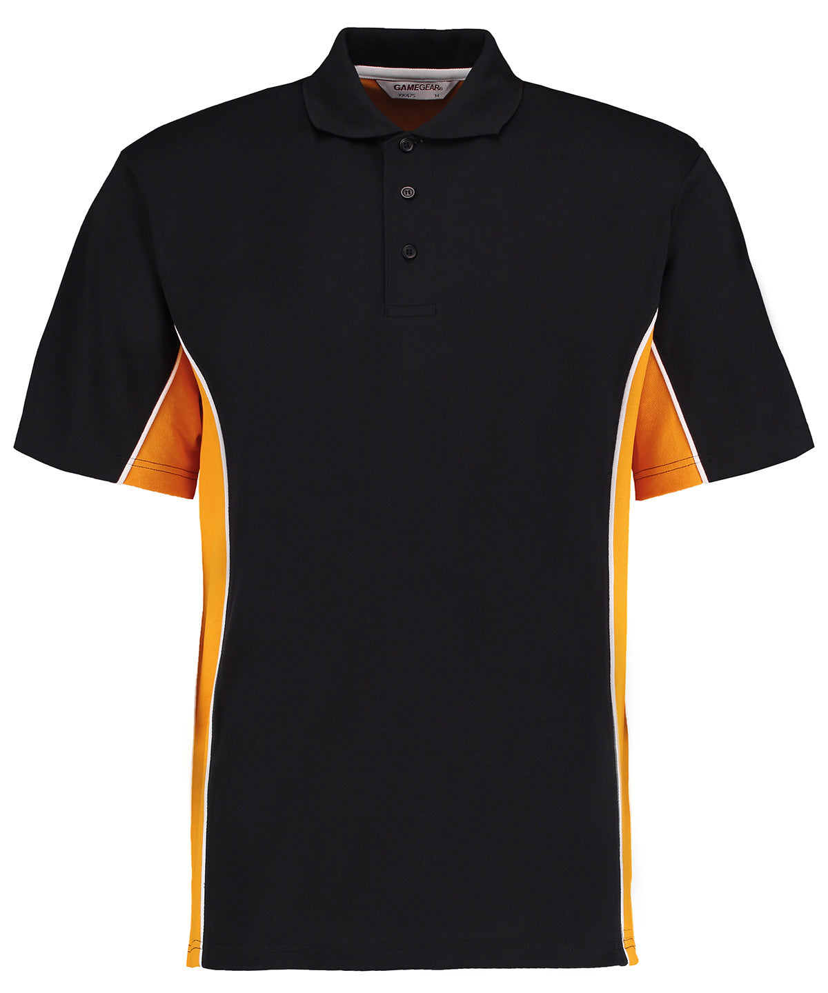 Kustom Kit KK475 Track polo (classic fit) in Black/Gold/White*