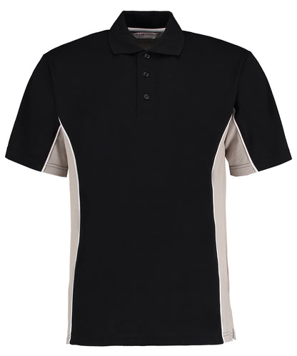Kustom Kit KK475 Track polo (classic fit) in Black/Grey/White