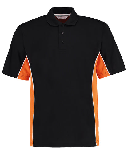 Kustom Kit KK475 Track polo (classic fit) in Black/Orange/ White*