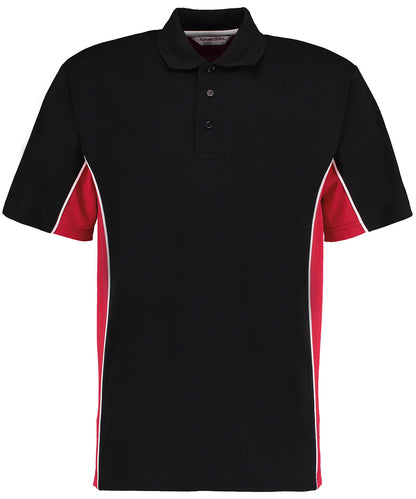 Kustom Kit KK475 Track polo (classic fit) in Black/Red/White*