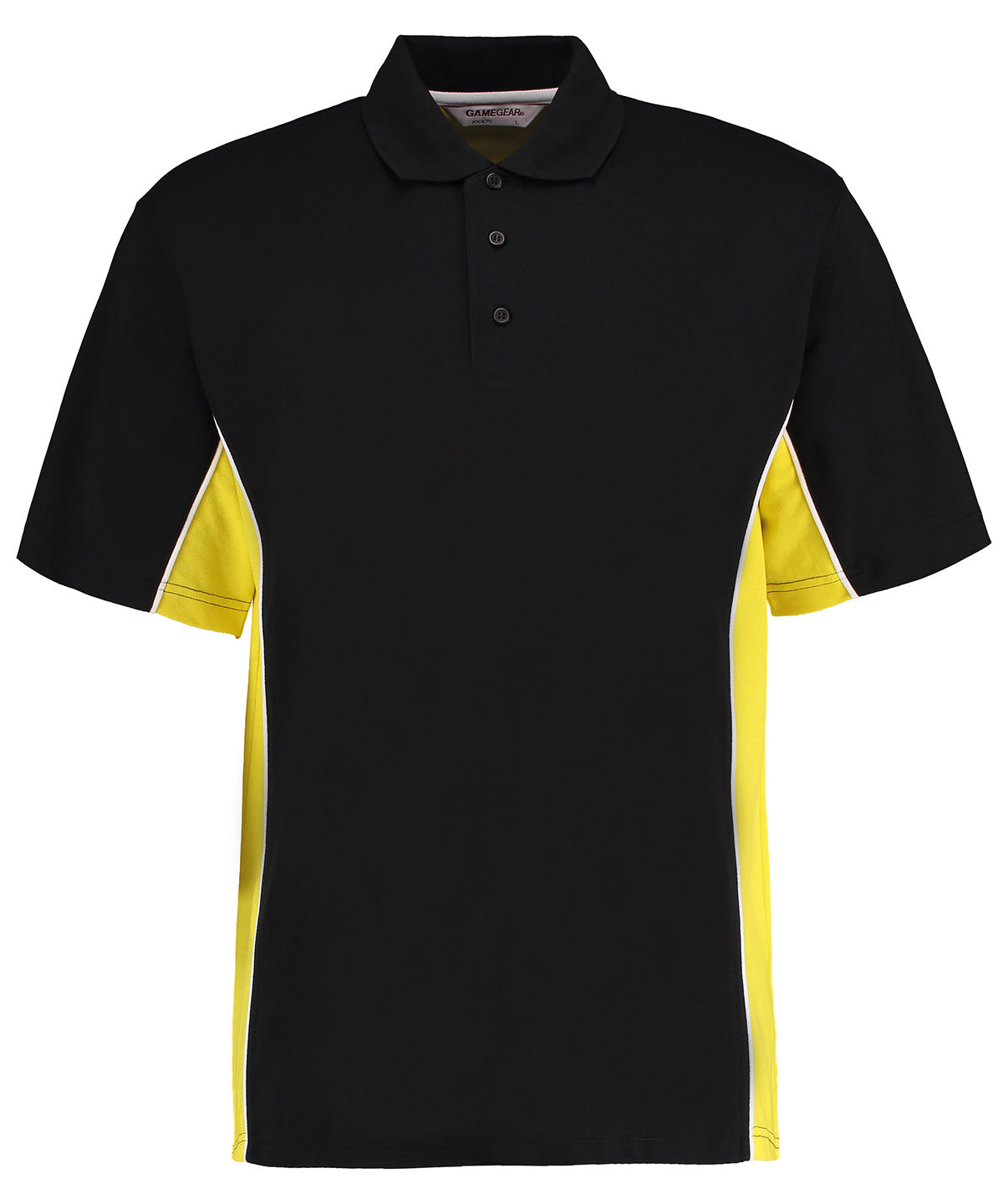 Kustom Kit KK475 Track polo (classic fit) in Black/Yellow/White