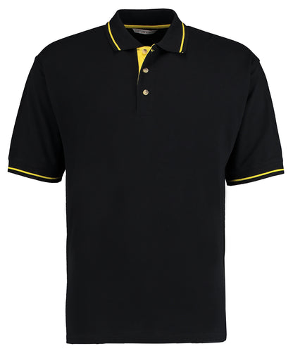 Kustom Kit KK606 St Mellion polo (classic fit) in Black/Yellow