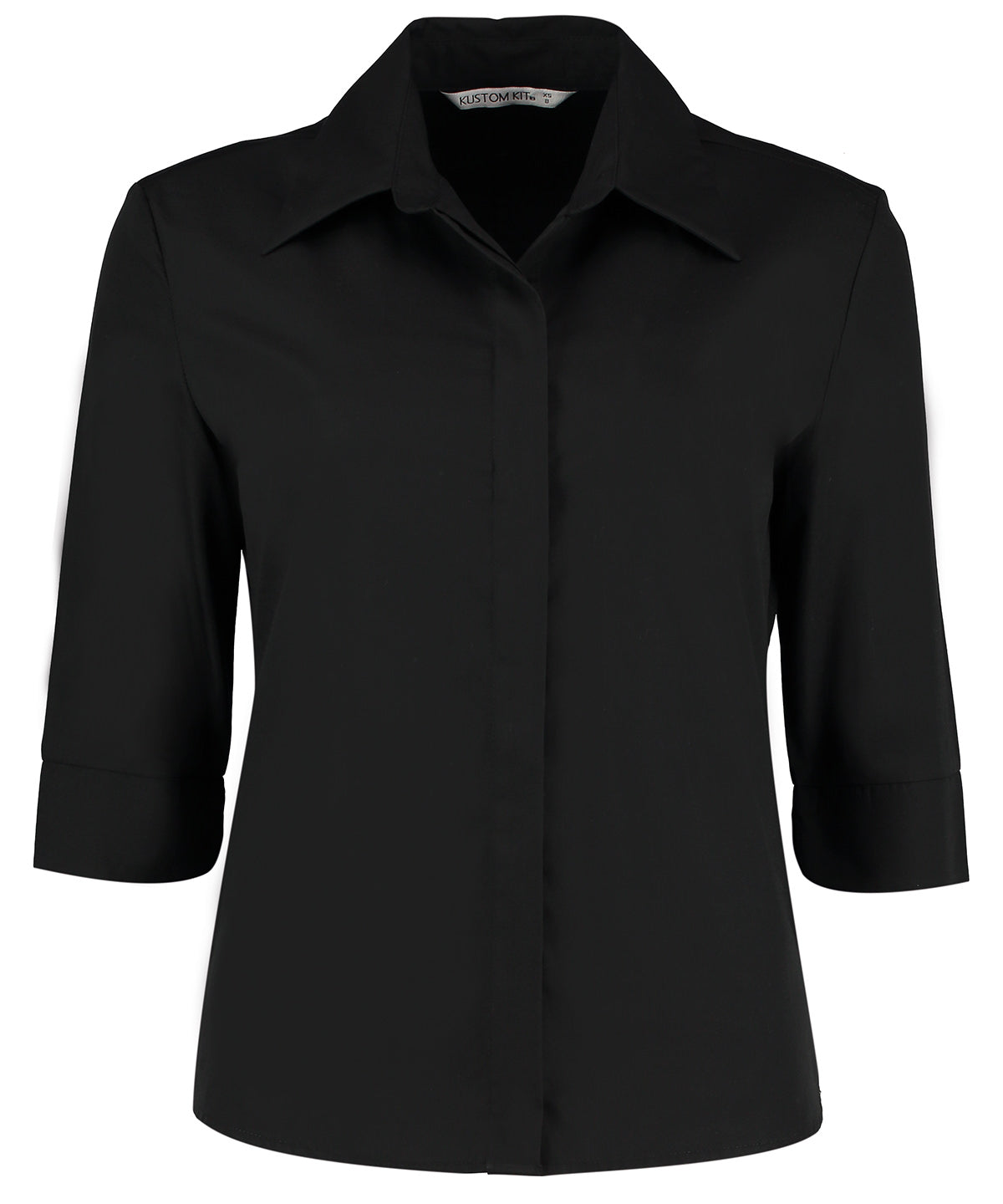 Kustom Kit KK715 Contiental ¾ sleeve blouse womens in Black