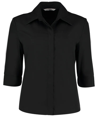 Kustom Kit KK715 Contiental ¾ sleeve blouse womens in Black