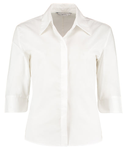 Kustom Kit KK715 Contiental ¾ sleeve blouse womens in White