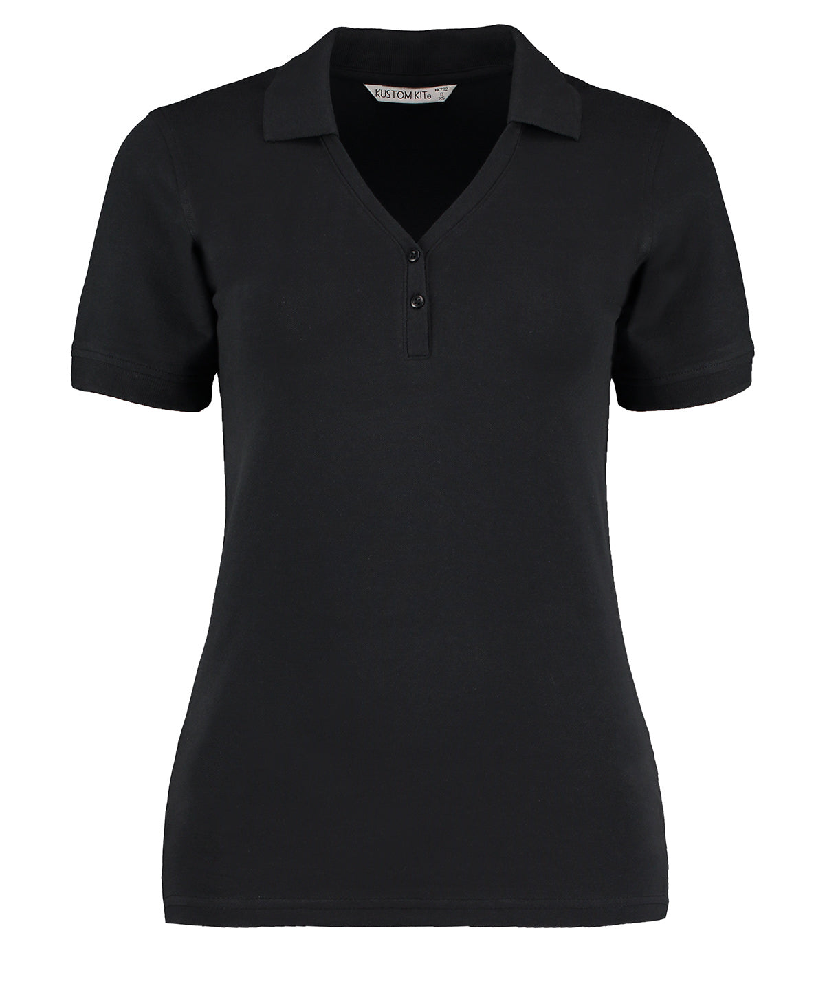 Kustom Kit KK732 Sophia v-neck polo (regular fit) in Black