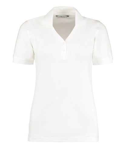 Kustom Kit KK732 Sophia v-neck polo (regular fit) in White