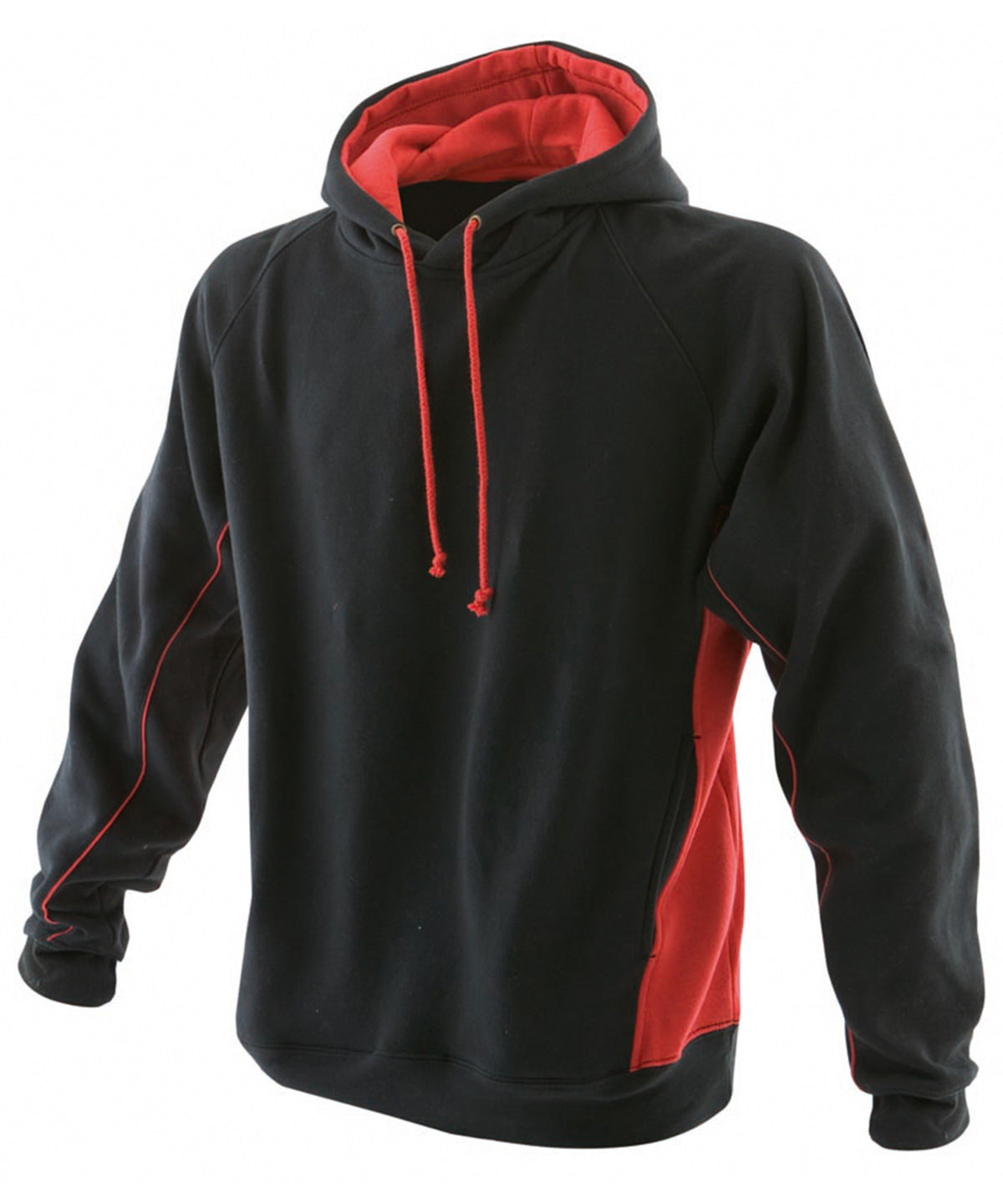 Finden & Hales LV335 Pullover hoodie in Black/Red
