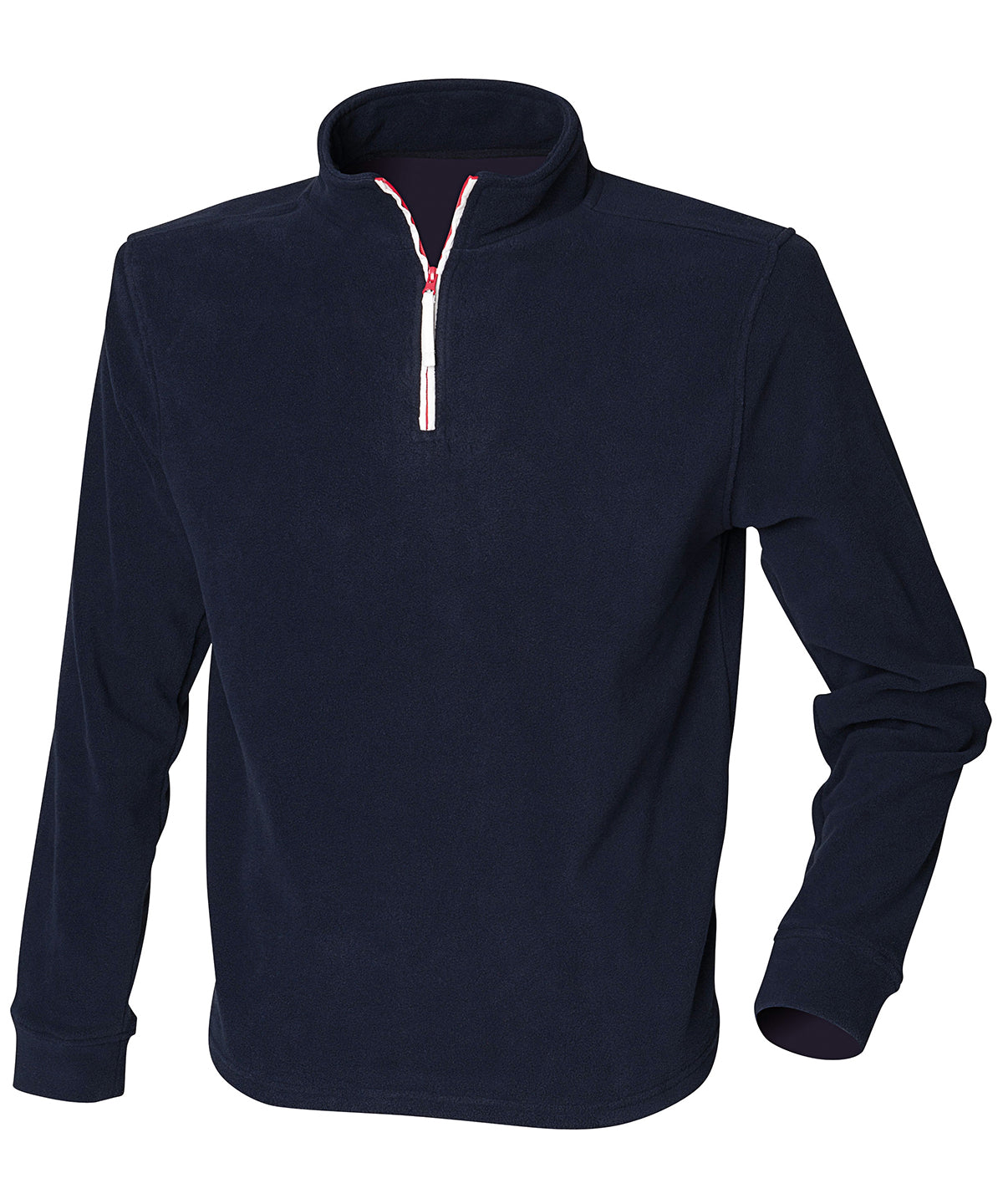 Finden & Hales LV570 ¼ zip long sleeve fleece piped in Navy/White/Red