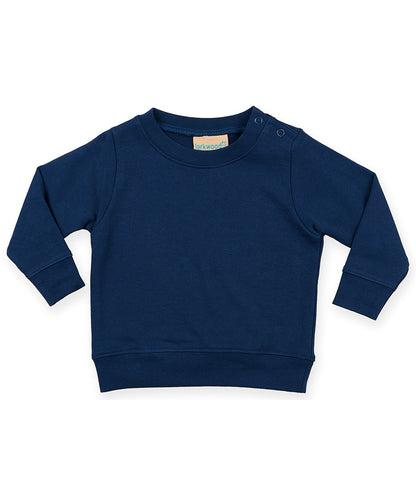 Larkwood LW06T Crew neck sweatshirt with shoulder poppers in Navy