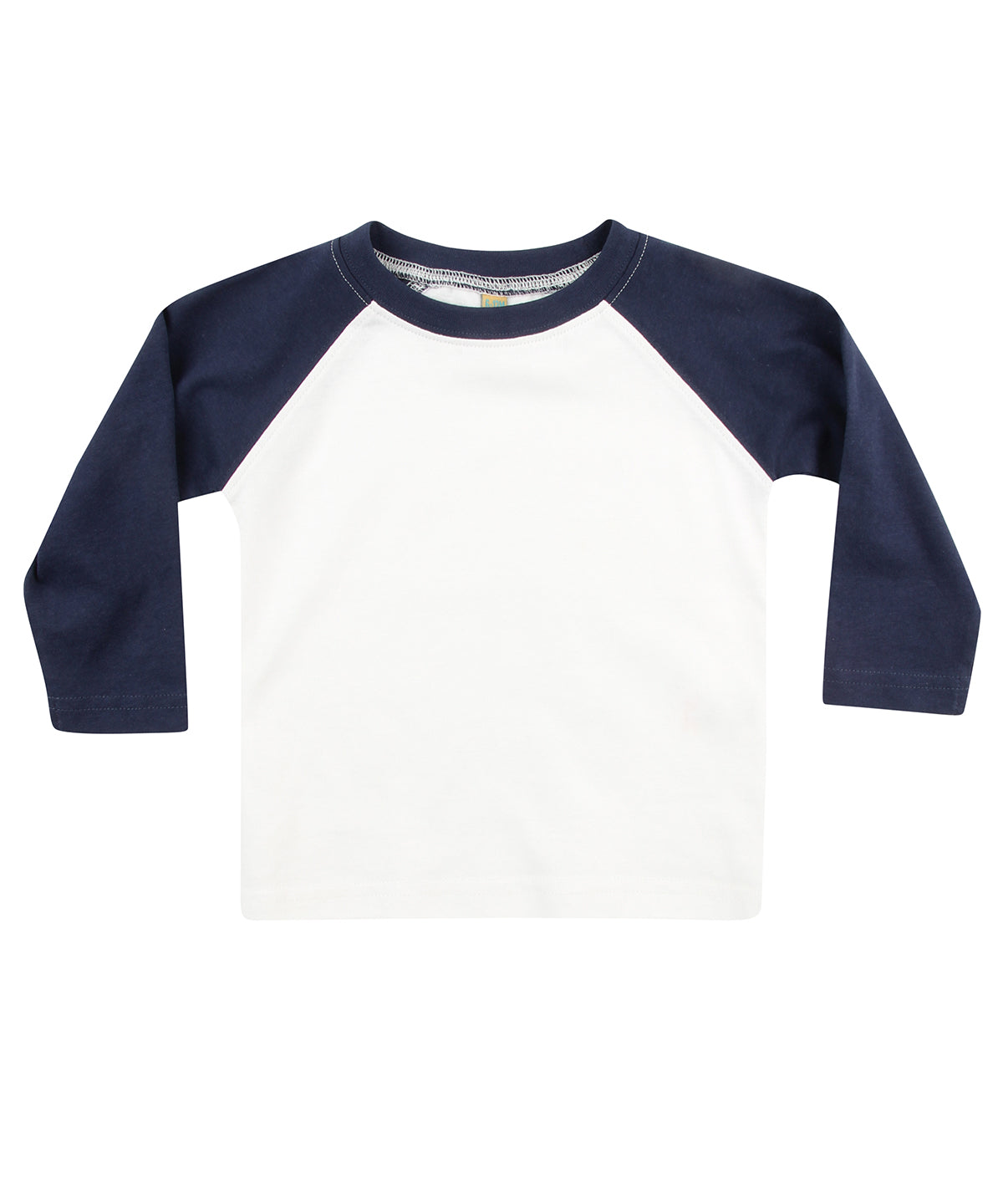 Larkwood LW25T Long sleeve baseball t-shirt in White/Navy