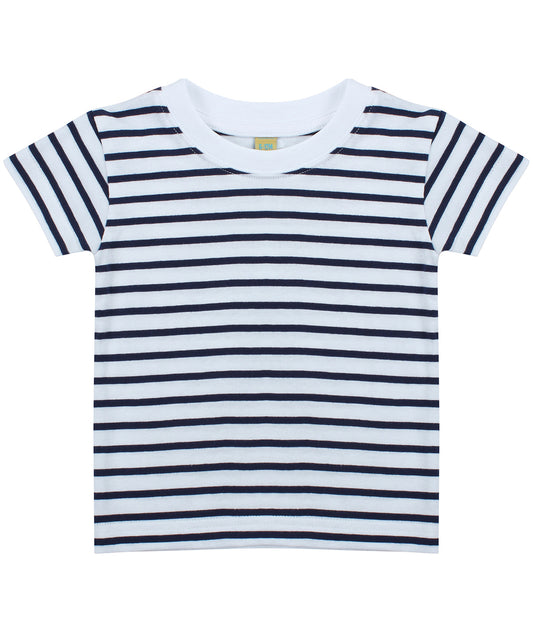 Larkwood LW27T Short sleeve striped t-shirt in White/Oxford Navy