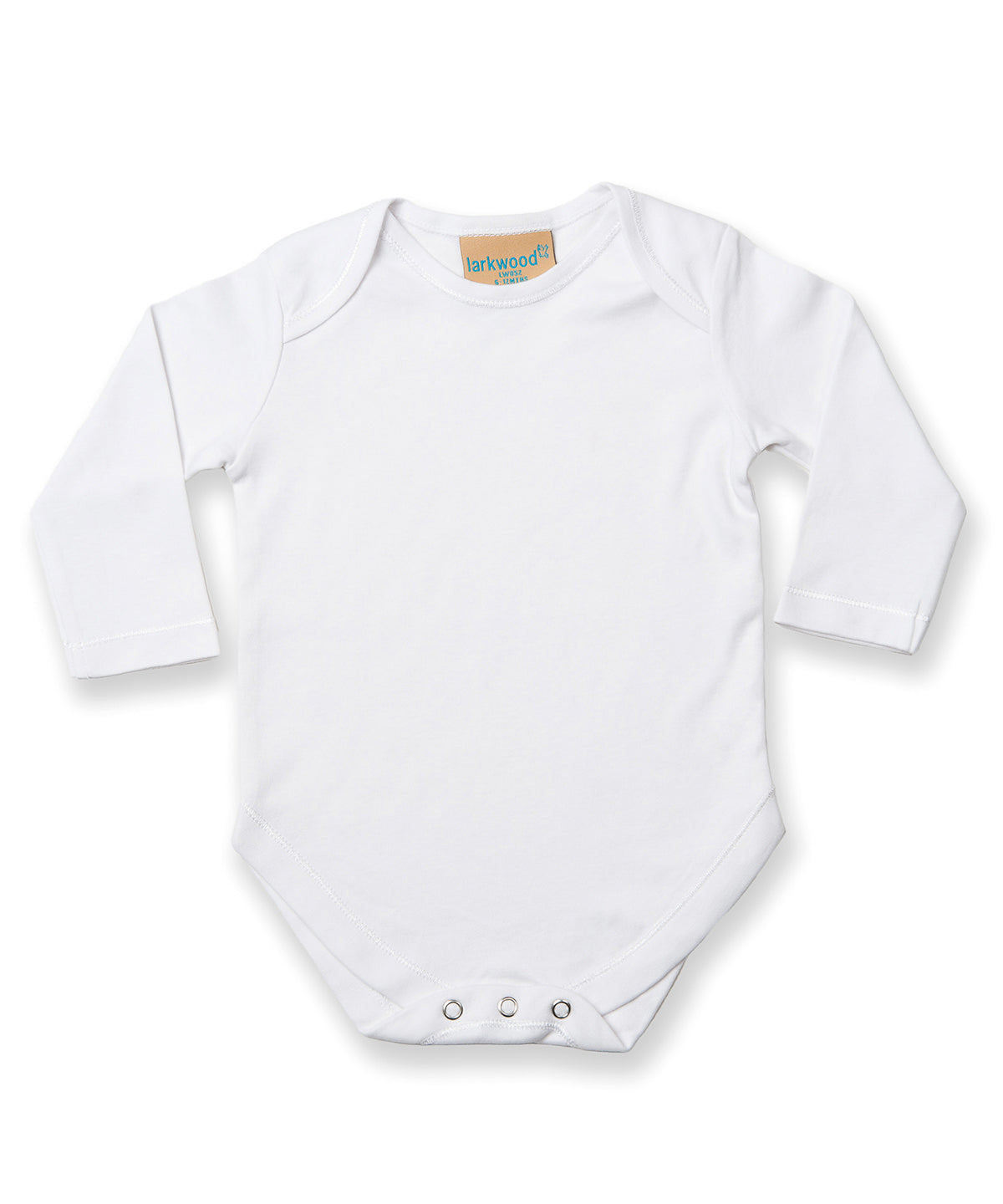 Larkwood LW52T Long sleeve baby bodysuit in White