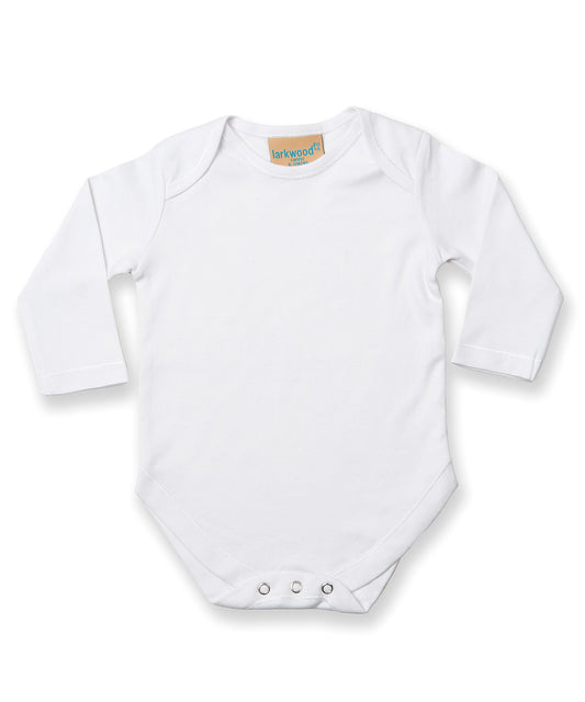 Larkwood LW52T Long sleeve baby bodysuit in White
