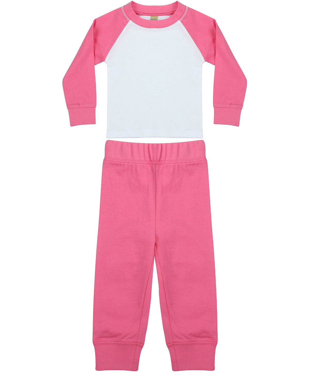 Larkwood LW71T Children's pyjamas in Candyfloss Pink/White