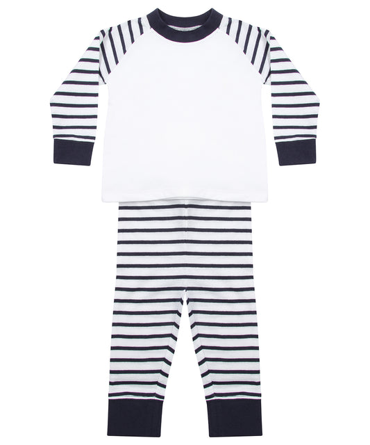 Larkwood LW72T Striped pyjamas in Navy Stripe/White
