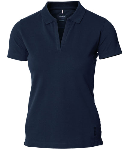 Nimbus NB52F Women’s Harvard v-neck – stretch deluxe polo in Navy