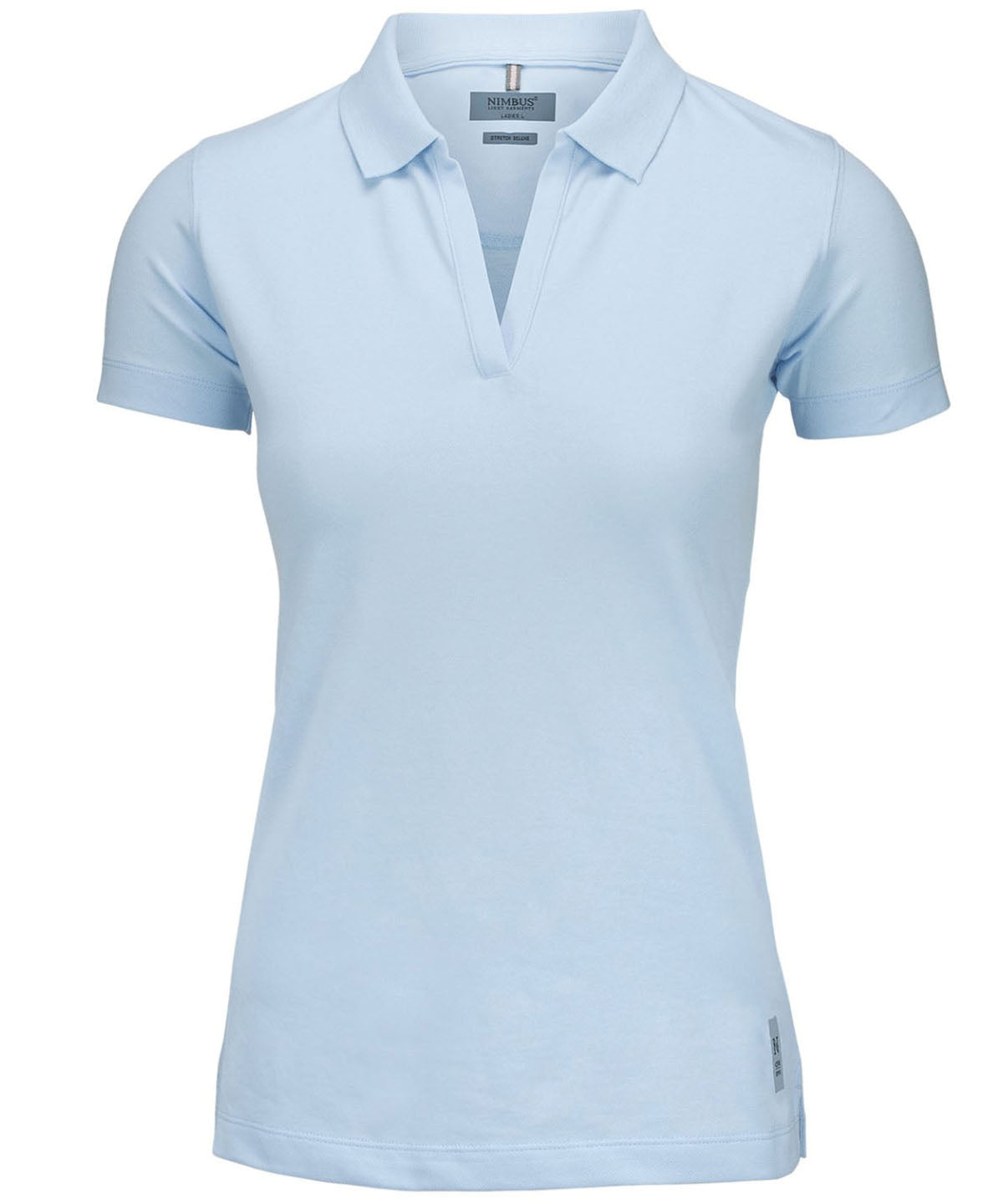 Nimbus NB52F Women’s Harvard v-neck – stretch deluxe polo in Sky Blue