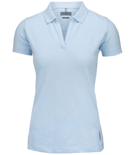Nimbus NB52F Women’s Harvard v-neck – stretch deluxe polo in Sky Blue