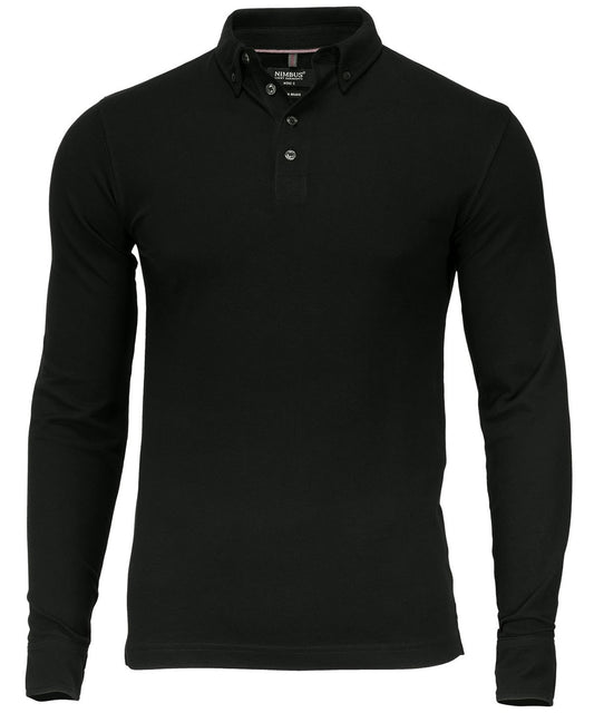 Nimbus NB71M Carlington – deluxe long sleeve polo in Black