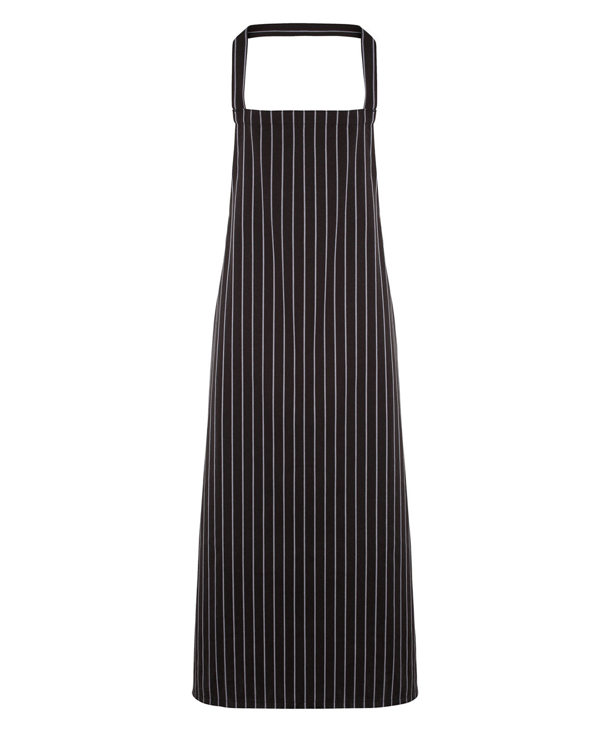 Premier PR110 Striped bib apron in Black/Grey