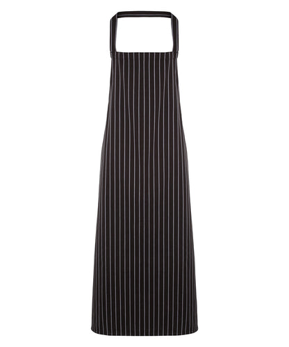 Premier PR110 Striped bib apron in Black/Grey