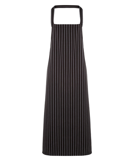 Premier PR110 Striped bib apron in Black/Grey