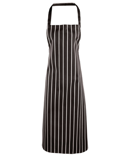 Premier PR110 Striped bib apron in Black/White