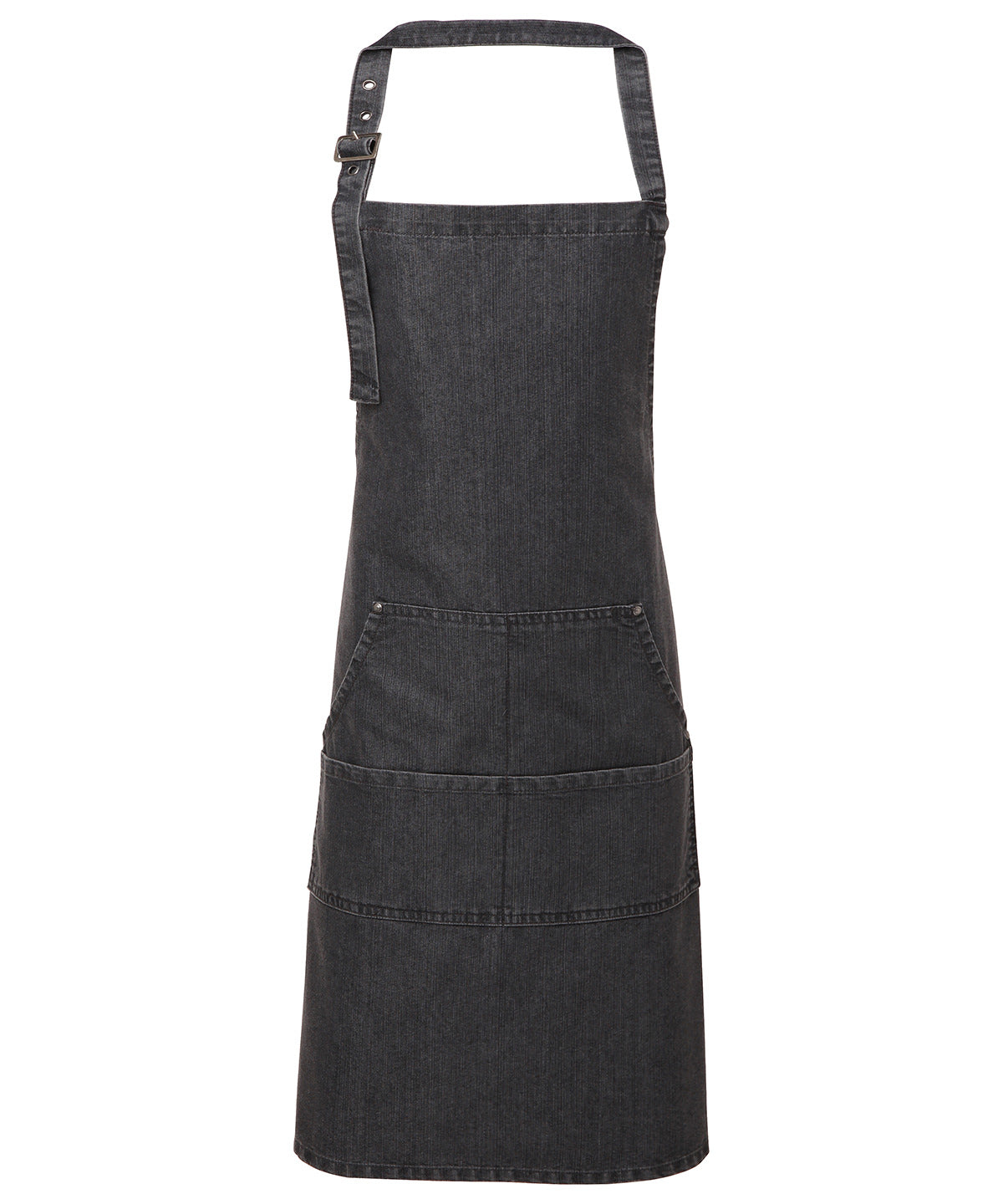 Premier PR126 Jeans stitch bib apron in Black Denim