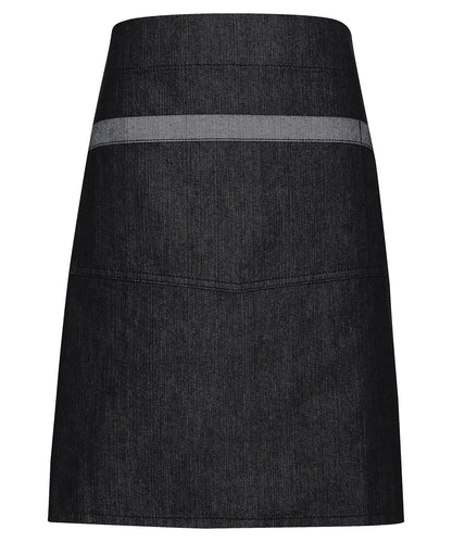 Premier PR128 Domain contrast denim waist apron in Black Denim