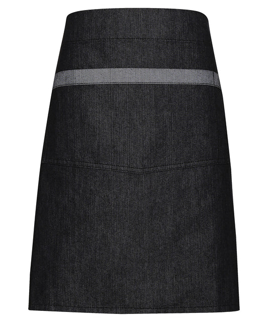 Premier PR128 Domain contrast denim waist apron in Black Denim