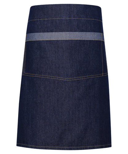 Premier PR128 Domain contrast denim waist apron in Indigo Denim