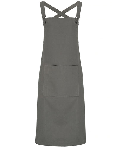Premier PR129 Cross back 'barista' bib apron in Dark Grey