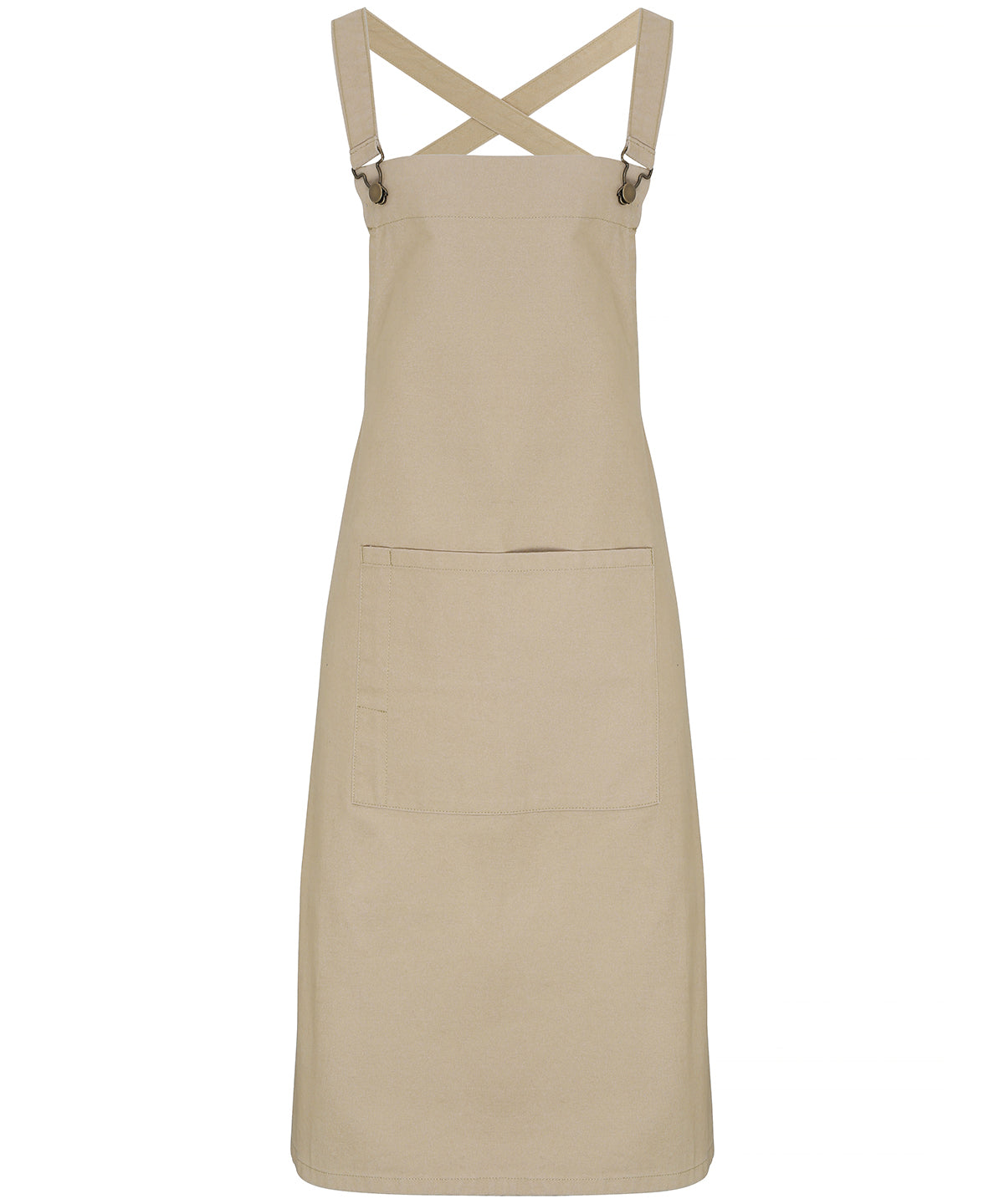 Premier PR129 Cross back 'barista' bib apron in Khaki