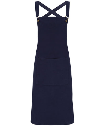 Premier PR129 Cross back 'barista' bib apron in Navy