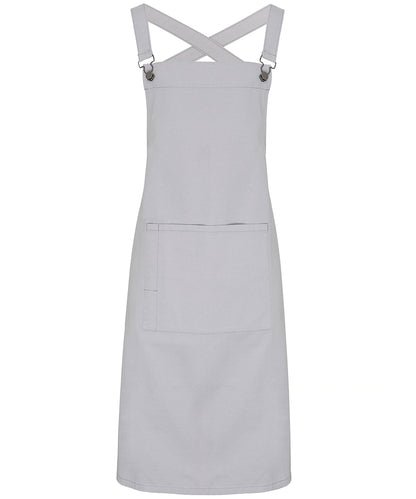 Premier PR129 Cross back 'barista' bib apron in Silver