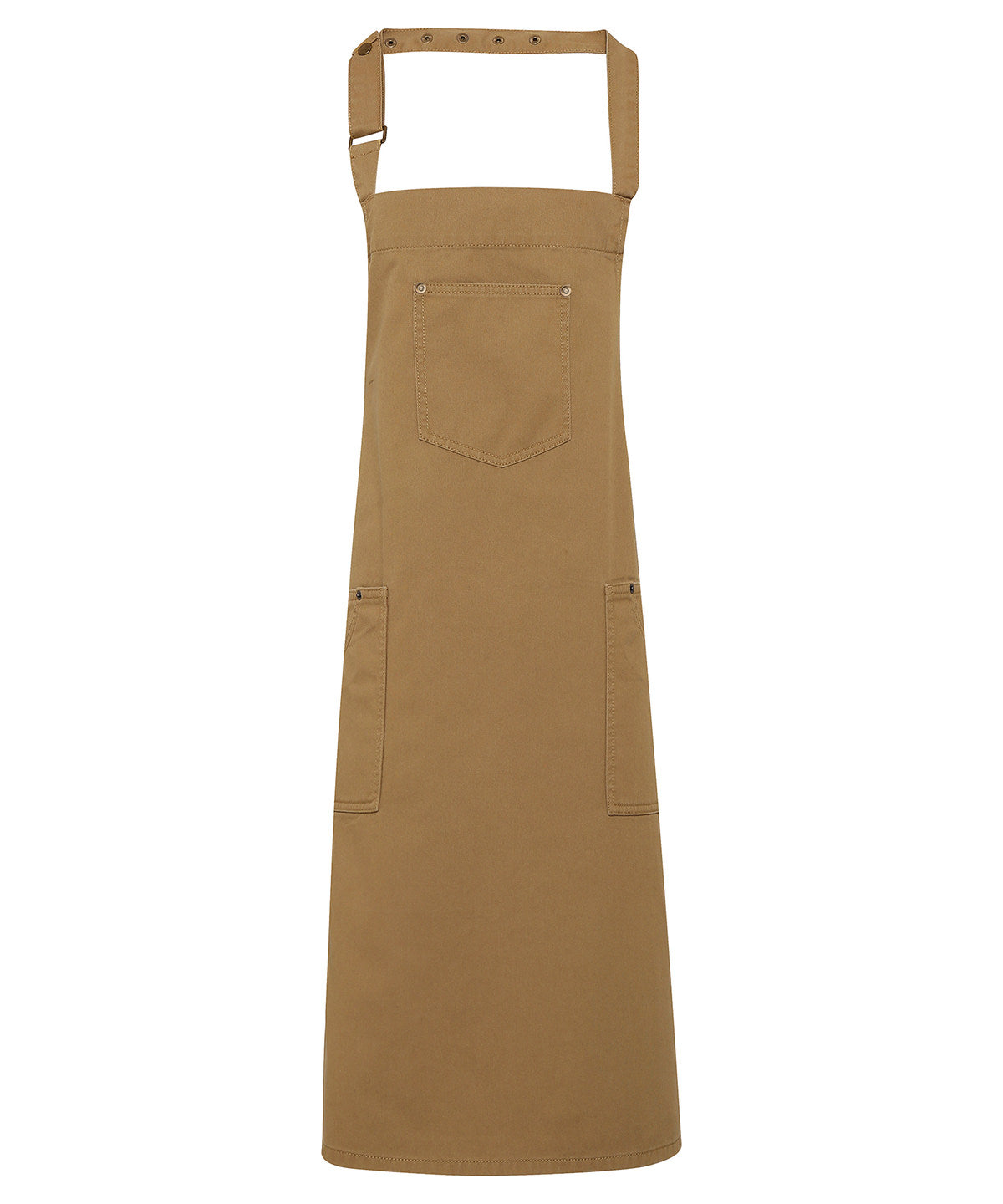 Premier PR132 Chino cotton bib apron in Khaki