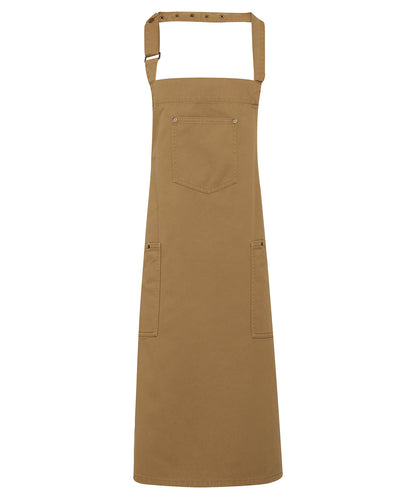Premier PR132 Chino cotton bib apron in Khaki