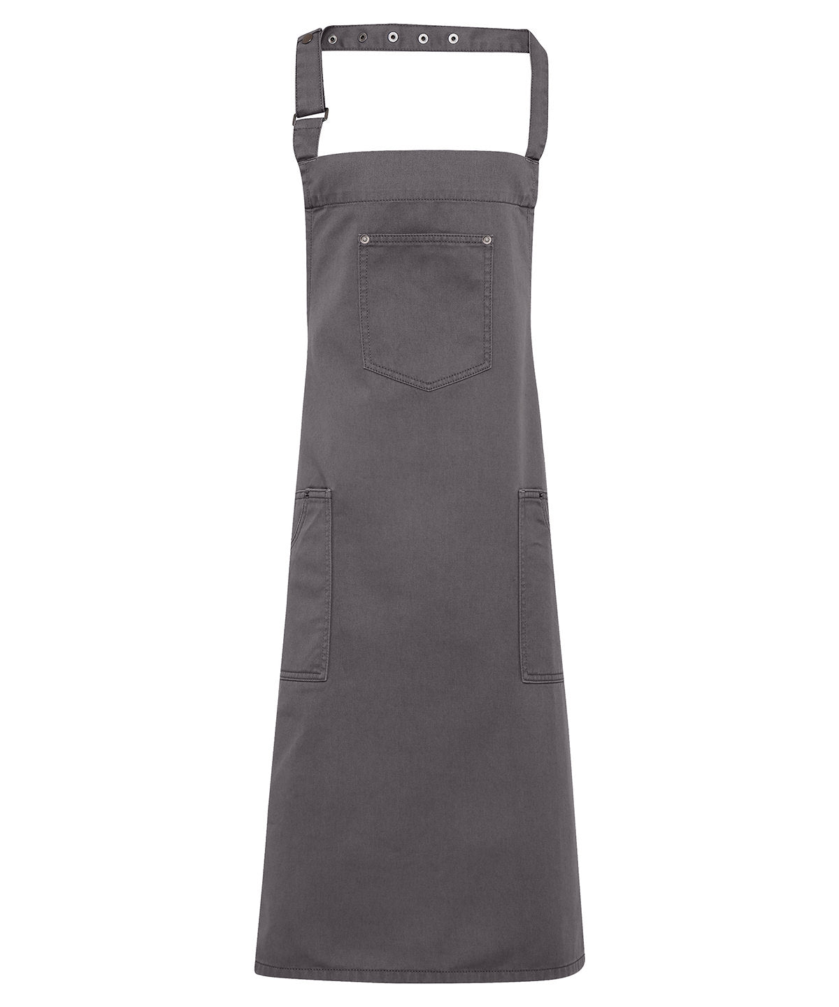 Premier PR132 Chino cotton bib apron in Steel