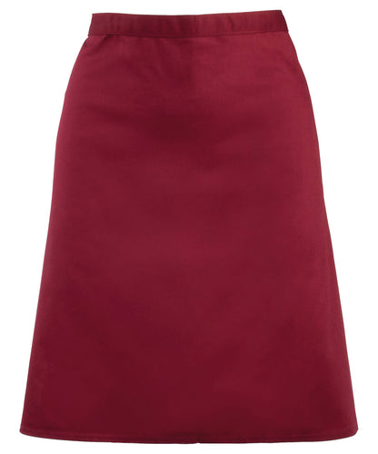 Premier PR151 Colours mid-length apron in Burgundy