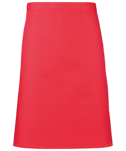 Premier PR151 Colours mid-length apron in Strawberry Red