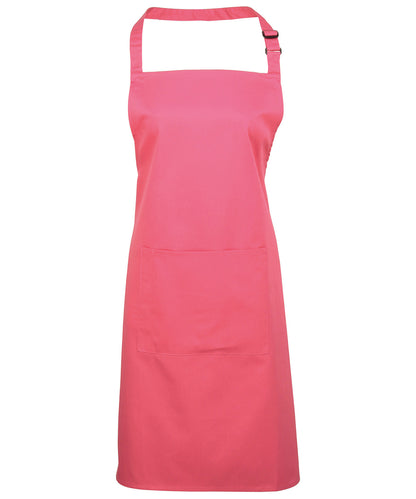 Premier PR154 Colours bib apron with pocket in Fuchsia