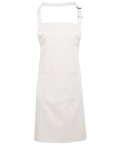 Premier PR154 Colours bib apron with pocket in White