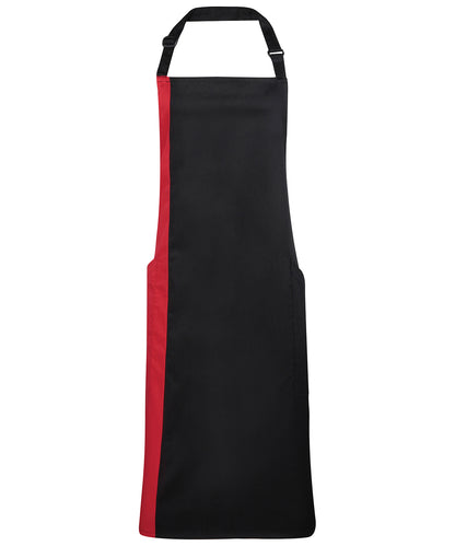 Premier PR162 Contrast bib apron in Black/Red