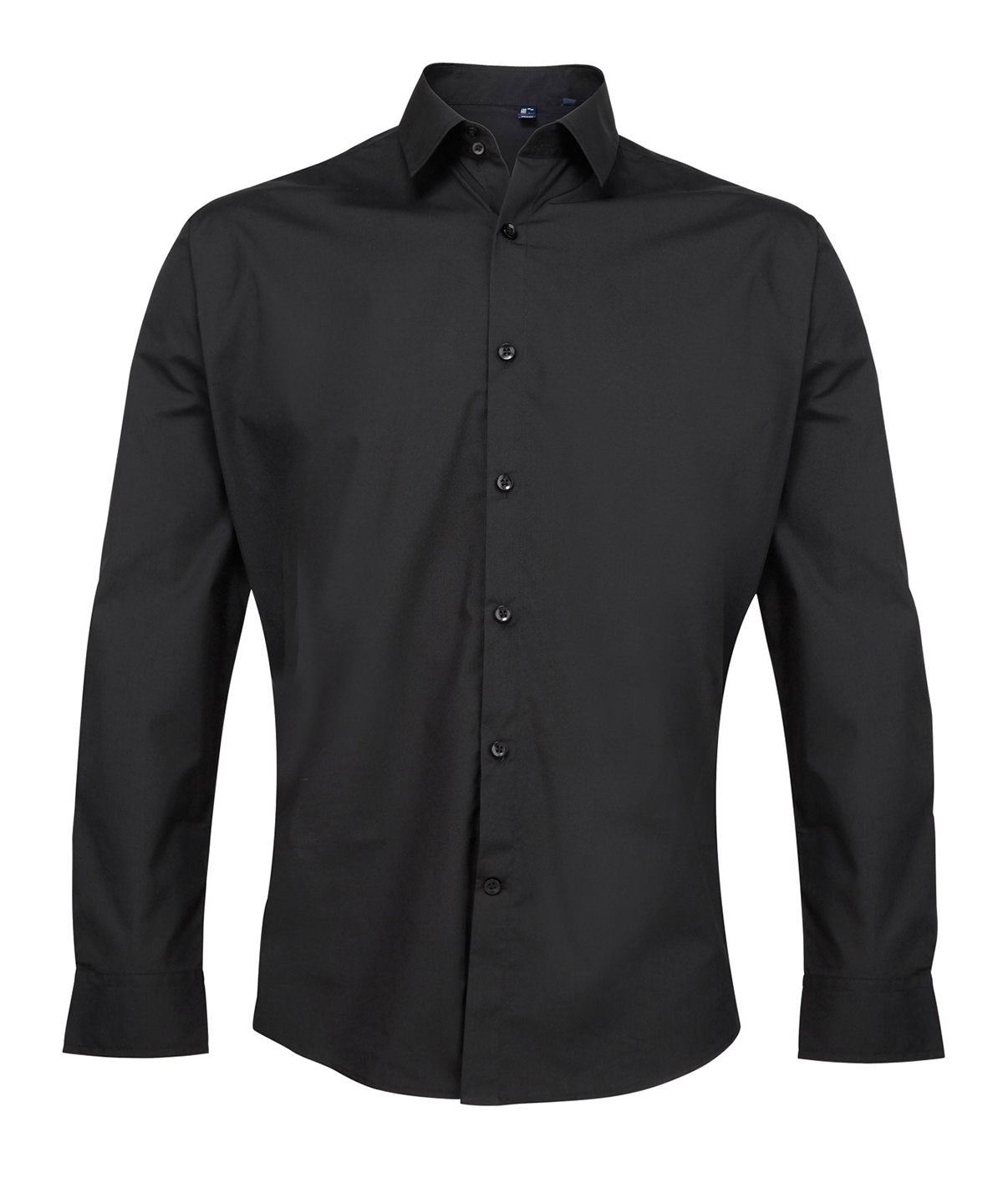 Premier PR207 Supreme poplin long sleeve shirt in Black