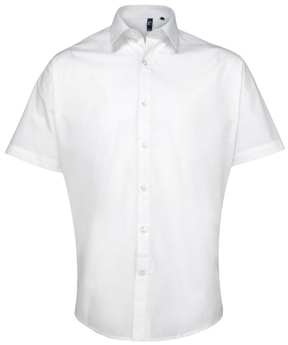 Premier PR209 Supreme poplin short sleeve shirt in White