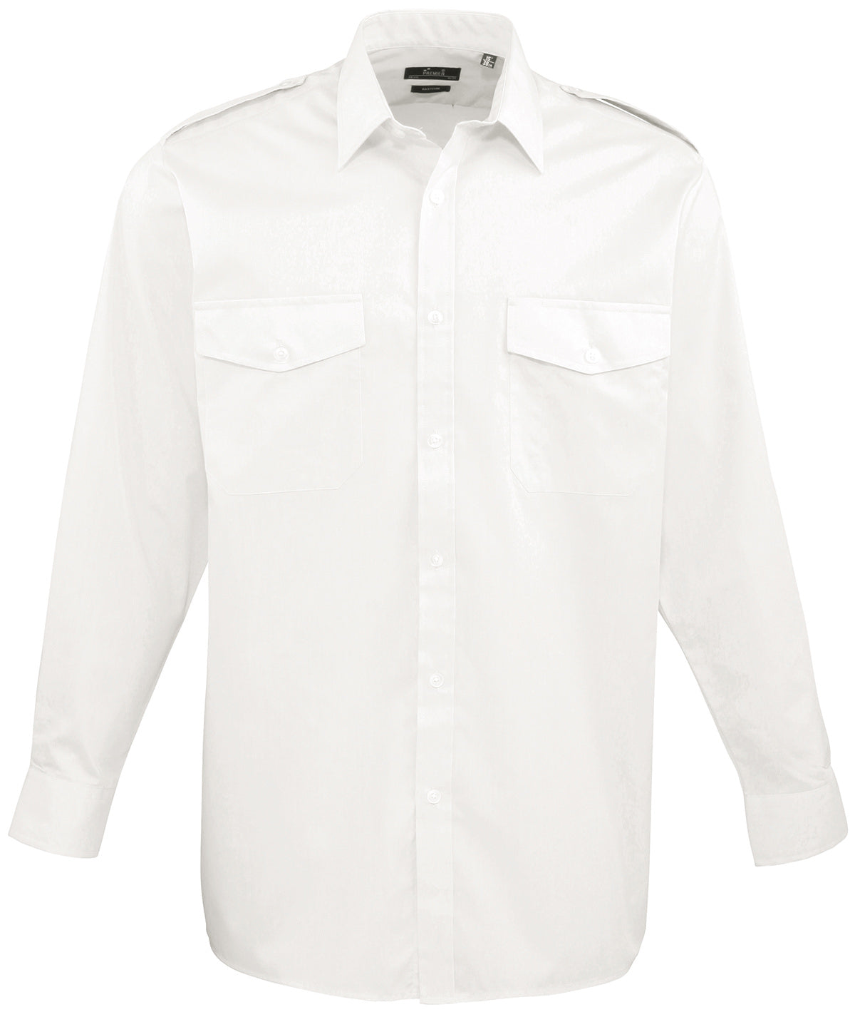 Premier PR210 Long sleeve pilot shirt in White