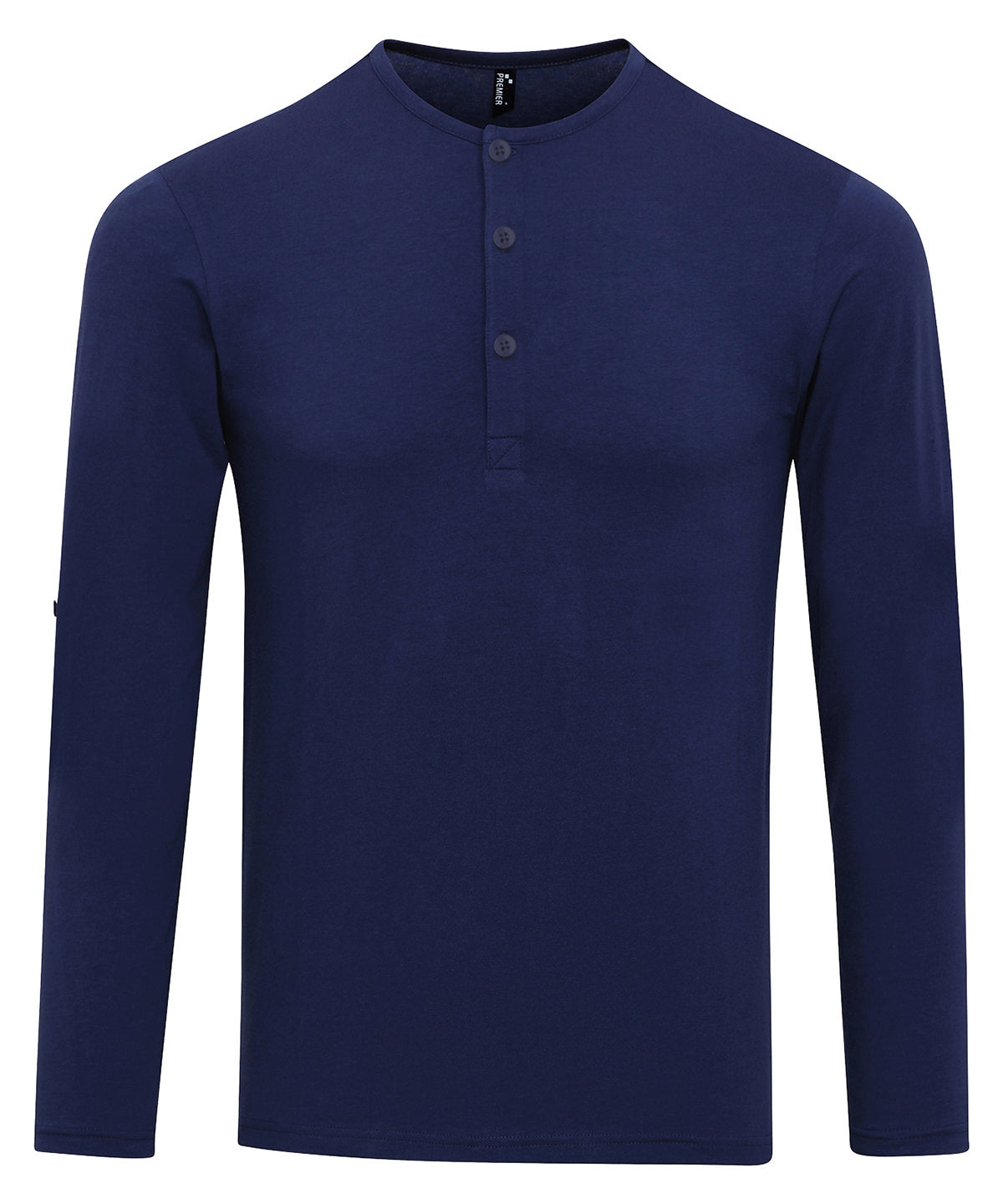 Premier PR218 Long John roll-sleeve tee in Indigo