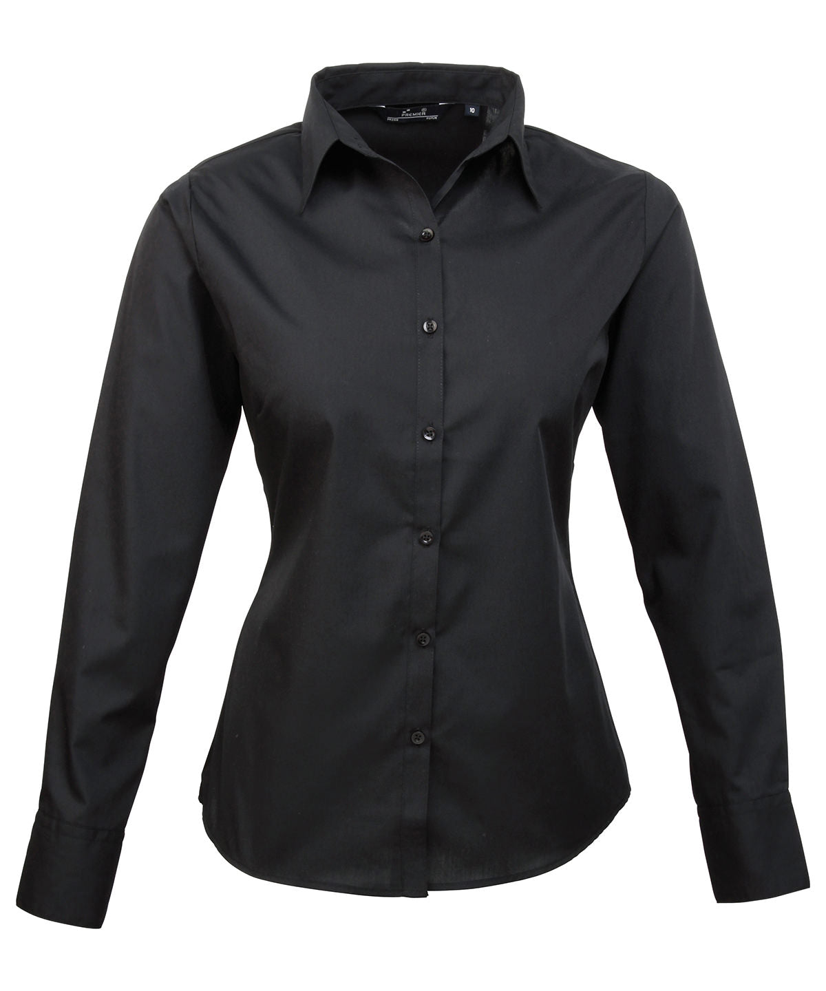 Premier PR300 Women's poplin long sleeve blouse in Black*