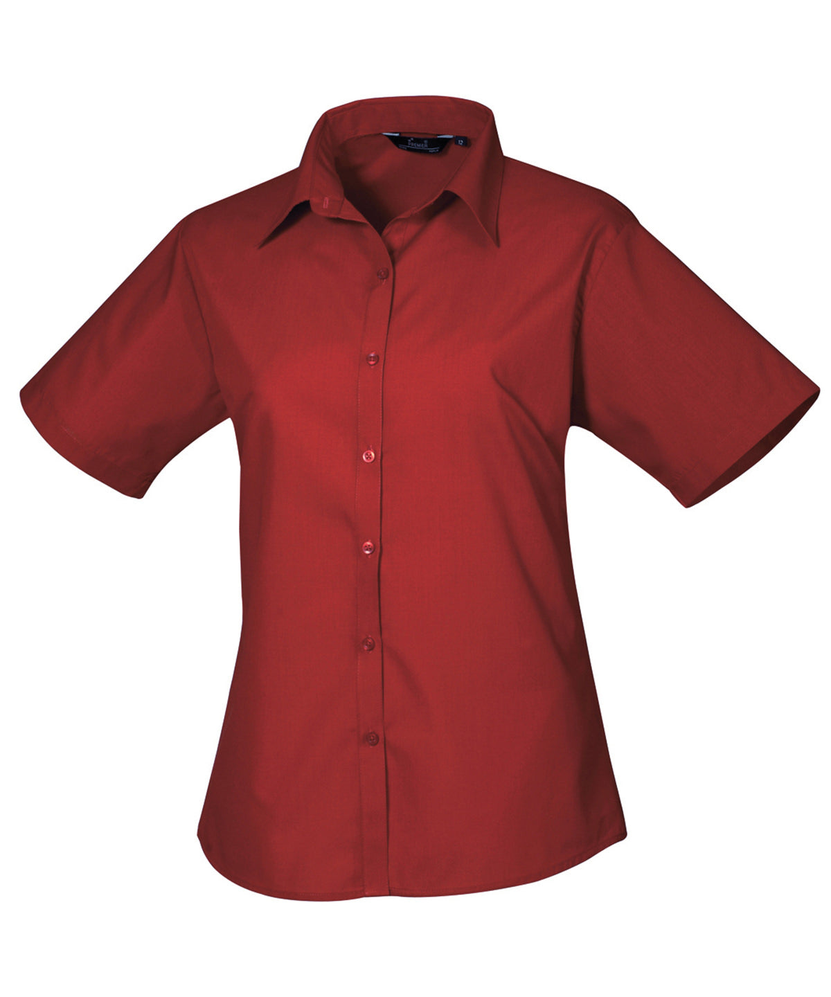 Premier PR302 Women's short sleeve poplin blouse in Burgundy*